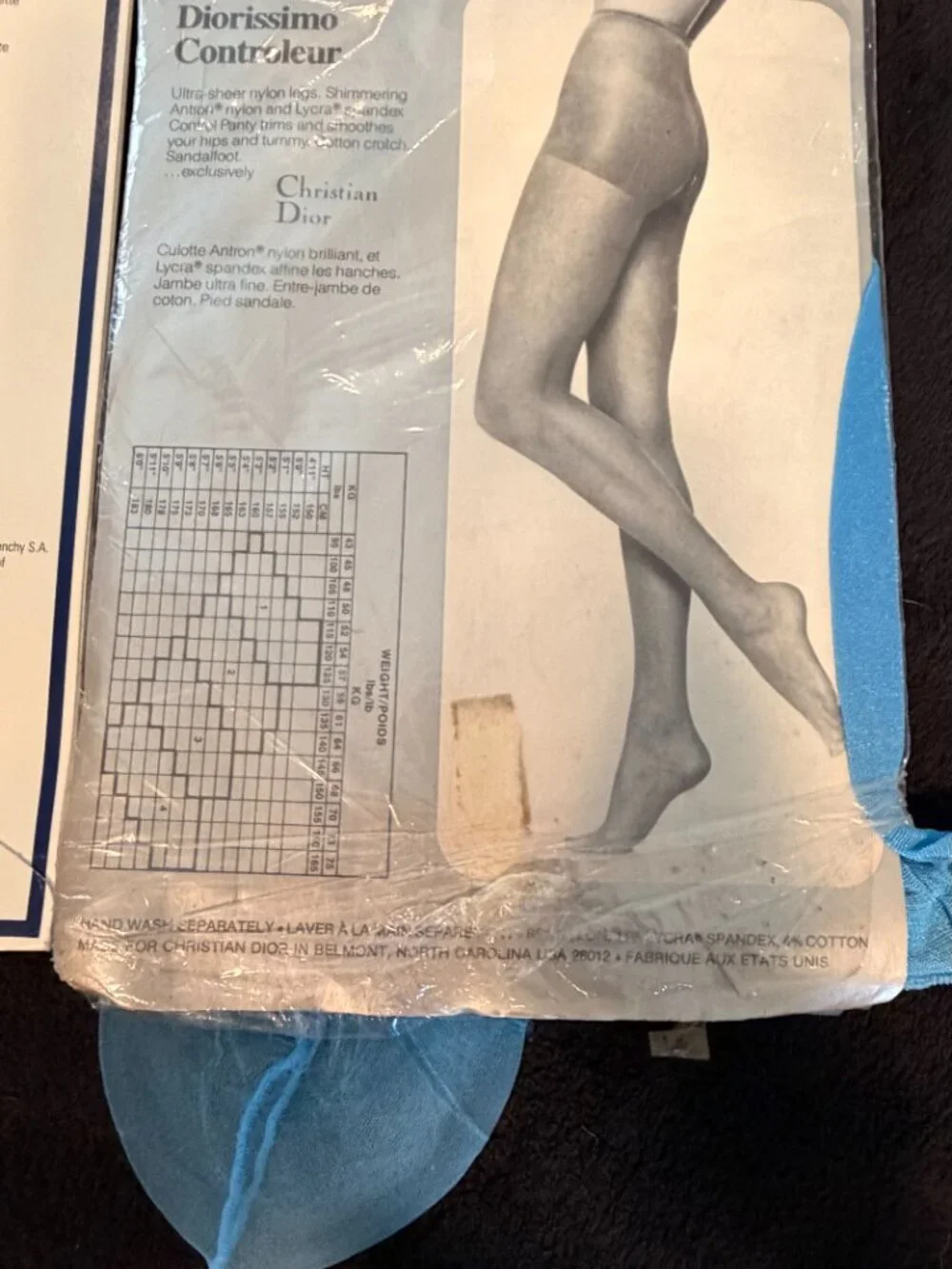 2 pairs vintage designer panty hose Christian Dior 